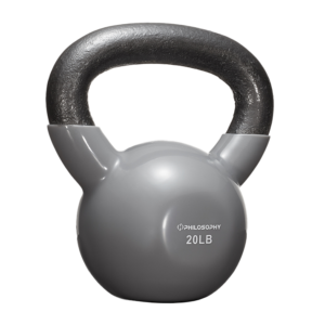 Vinyl Coated, Solid Cast Iron Kettlebells - Blue 20 Lb.